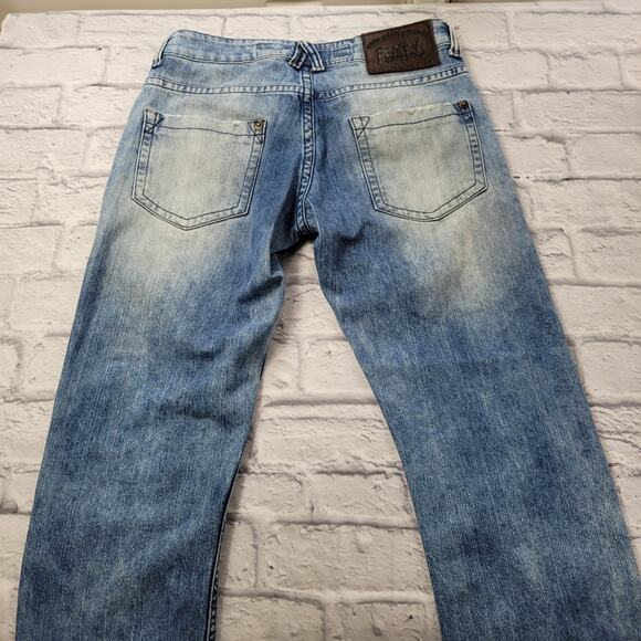 Prefixo Men's Denim Jeans Brazil size 40 Skinny Bleached Distressed Faded READ - Picture 4 of 15